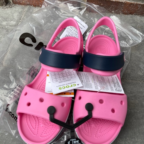 New Crocs Girls Bayaband Sandals Pink/Blue - Picture 15 of 15